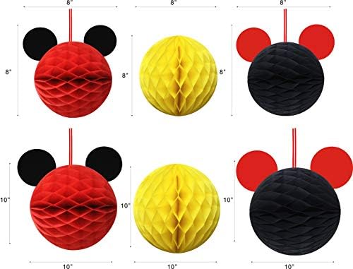 MOAXMOA Party Decor Honeycomb Balls Garland Tassels Set