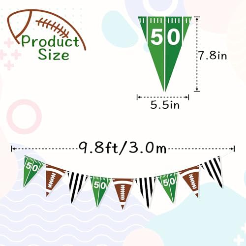 2 Piece Football Garland Banner Party Decorations