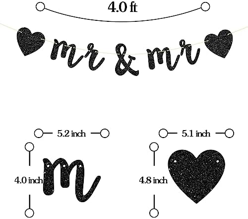 Maicaiffe Black Glitter Gay Couple Banners