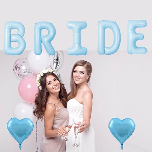 Light Blue Heart Balloons Wedding Decor Set 7 PCS