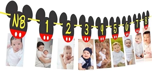 Mickey Mouse 1st Birthday Photo Banner Decor