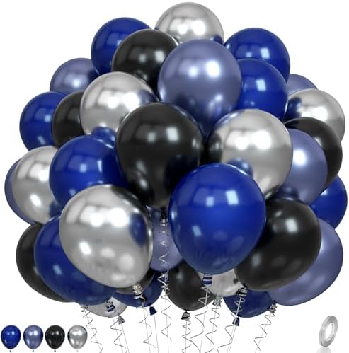 Paready Blue and Black Balloons Set for Parties