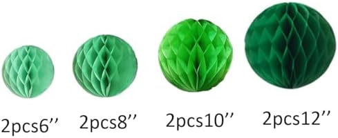 Yangeey 8PC Green Honeycomb Balls Party Decorations