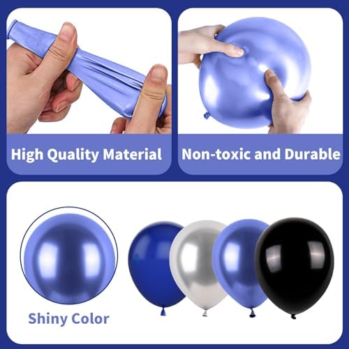 Paready Blue and Black Balloons Set for Parties