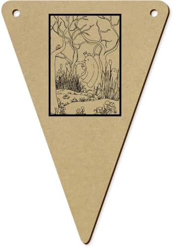 Azeeda 5 x 140mm The Frog Prince Wooden Bunting Flags