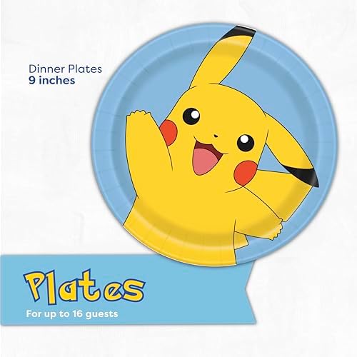 Pokemon Party Plates and Napkins for 16