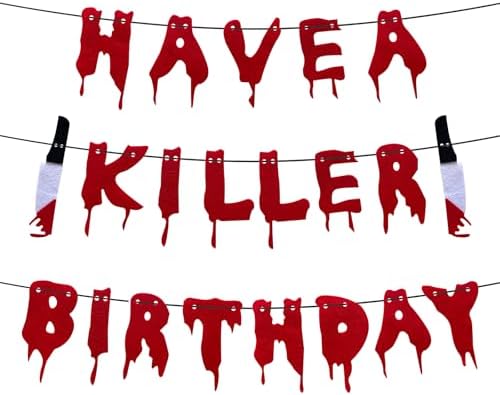 Scary Halloween Birthday Banner Decorations