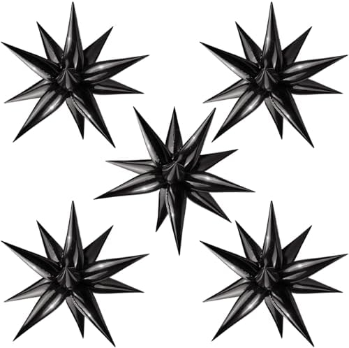 Moukiween 60 Pcs Black Star Balloons for Party Decorations