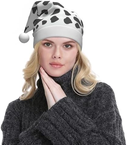 QinZheng Personalized Santa Hat with Cow Print
