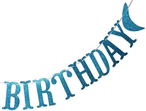 Shark Happy Birthday Banner and Garlands Blue