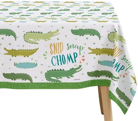 Alligator Birthday Party Tablecloth Set 3pcs