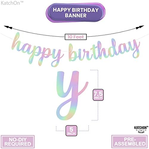 KatchOn Iridescent Happy Birthday Banner 10 Feet