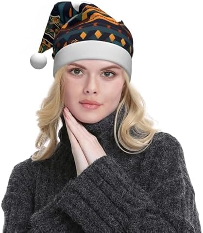 QINZHENG Novelty Santa Hat with African Print for Women