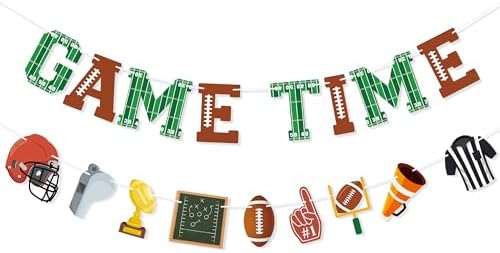 Game Time Football Banner Garland Decor for Football Party