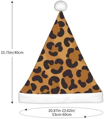 QINZHENG Yellow Leopard Print Santa Hat for Women Adult