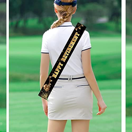Black Gold Retirement Sash for Adults Unisex