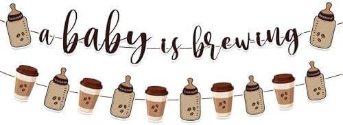 Coffee Theme Baby Shower Banner and Pennant Garland
