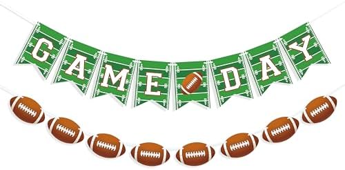 Uniwish Football Party Decorations Banner Garland