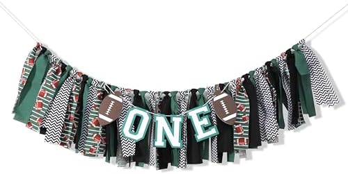 Football 1st Birthday High Chair Banner Decoration Green