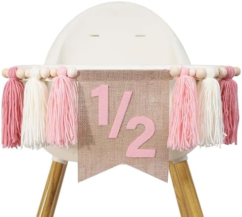 Wawuo Pink 12 Birthday High Chair Banner