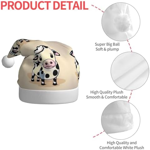 QinZheng Cartoon Milk Cow Santa Hat