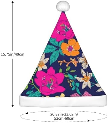 QINZHENG Personalized Santa Hat with Flowers Print