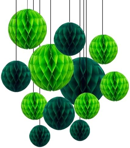 ZOOYOO 12Pcs Honeycomb Balls Decorations Green