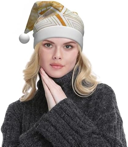 QINZHENG Abstract Geometric Santa Hat for Women