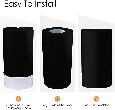 Putros Cylinder Pedestal Covers Black 3Pcs Spandex