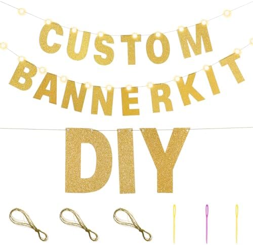 TaoBary 112 Pcs DIY Letter Banner Kit Gold