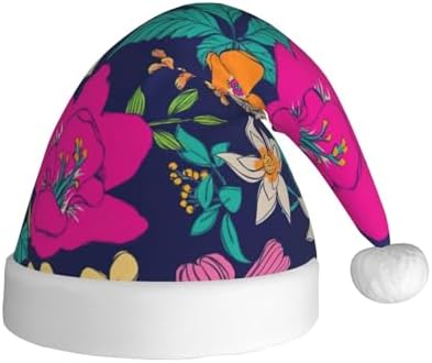 QINZHENG Personalized Santa Hat with Flowers Print