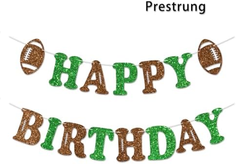 Football Happy Birthday Banner Prestrung Decor