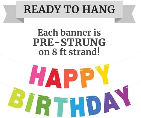 Pre-Strung Happy Birthday Banner - No DIY