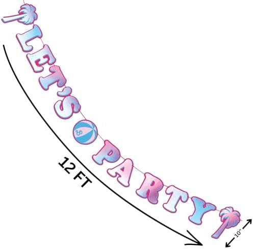Premium Malibu Pink Barbie Lets Party Letter Banner 10 x 12ft