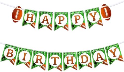 Football Birthday Banner Set with Flags and Ropes