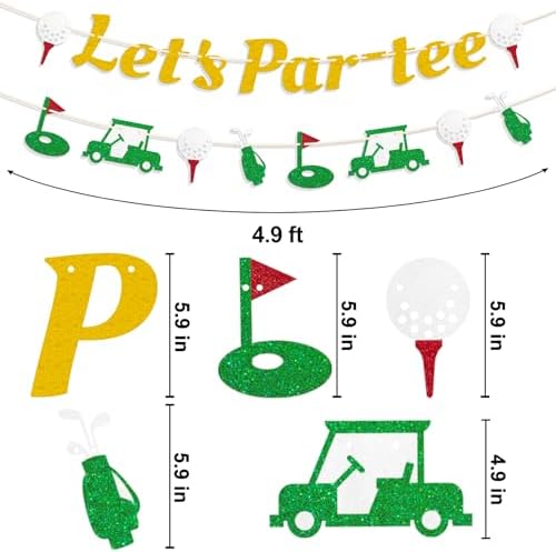 Golf Themed Birthday Banner with Pre-Strung Rope