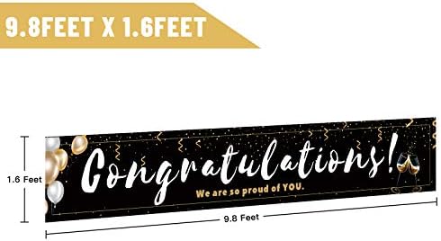 Large Black Congratulations Decoration Banner for Parties