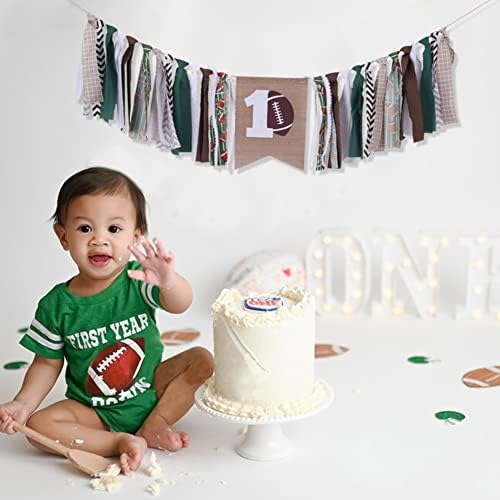 Football 1st Birthday High Chair Banner for Boy