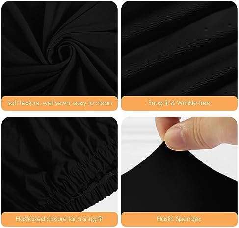 Putros Cylinder Pedestal Covers Black 3Pcs Spandex