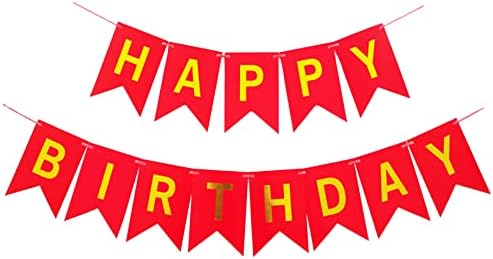 Red Happy Birthday Bunting Banner with Letters