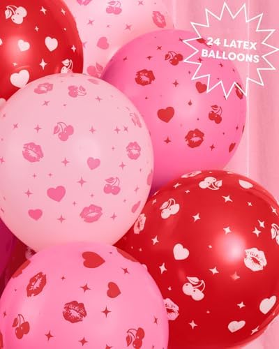 Xo Fetti Party Red Pink Love Latex Balloons 24pk 12