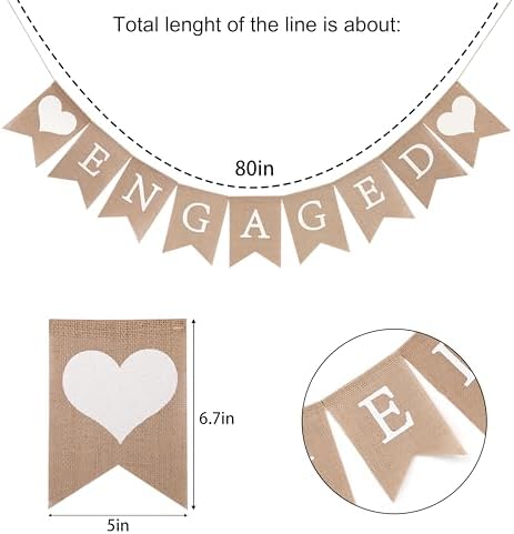 Rustic Engagement Burlap Banner for Bridal Shower
