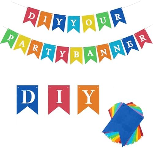 24pcs Rainbow Blank Banner Kit for Custom Decorations