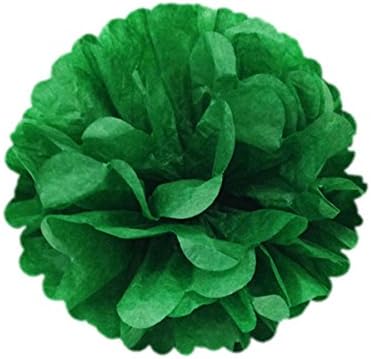 Wrapables 8 Inch Tissue Pom Poms Set of 5 Kelly Green