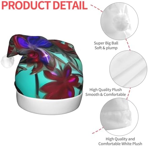 QINZHENG LED Santa Hat with Flower Stained Glass Print