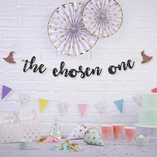 Wizard Theme 1st Birthday Banner with Glitter