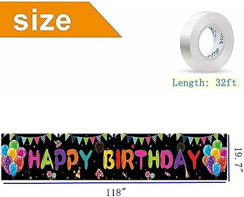 Happy Birthday Yard Banner 118x197 Inches