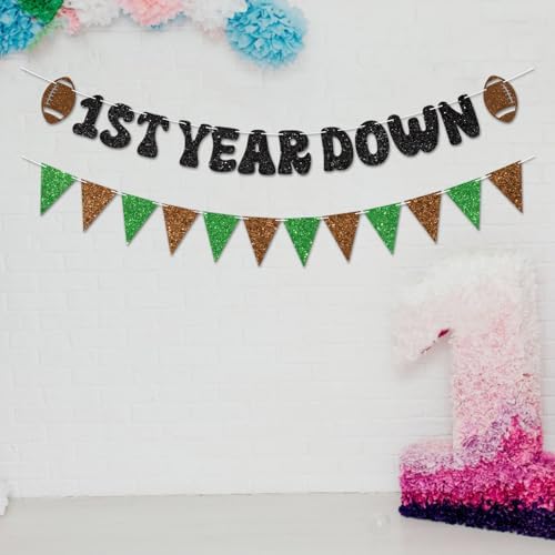 Vofrise Football First Year Down Birthday Banner