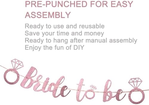 Bride to Be Banner Glitter Purple Wedding Decor