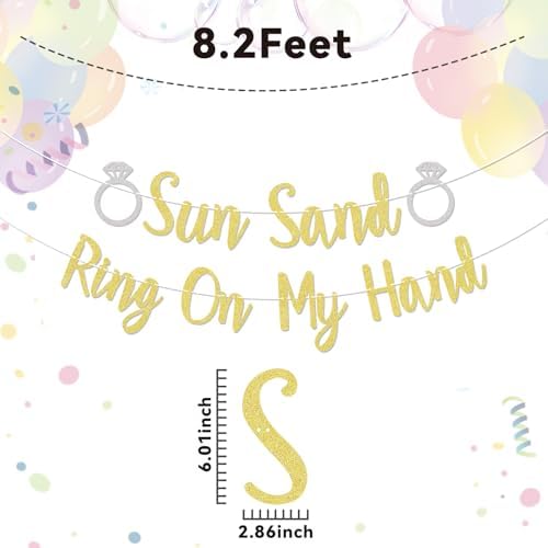 Sun Sand Ring On My Hand Gold Glitter Banner